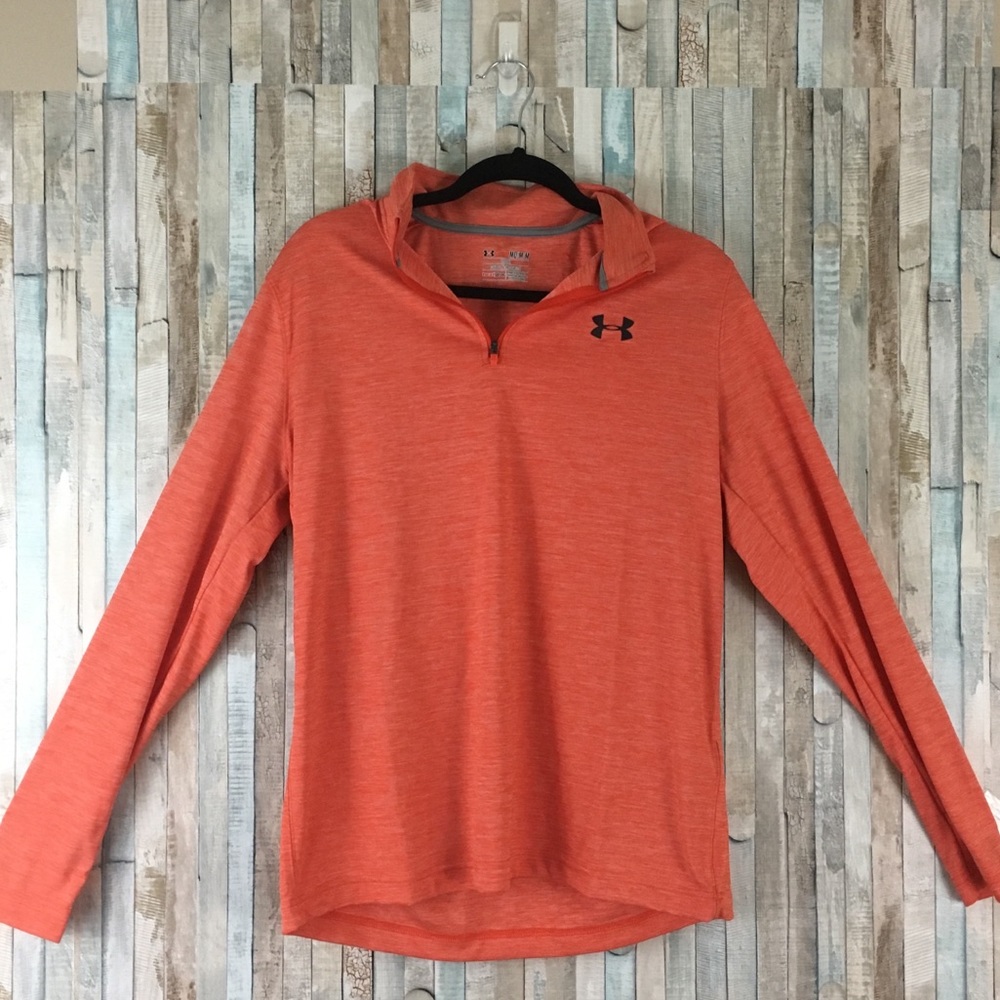 Under Armour Men's 1/4 Zip LS  orange space dye
